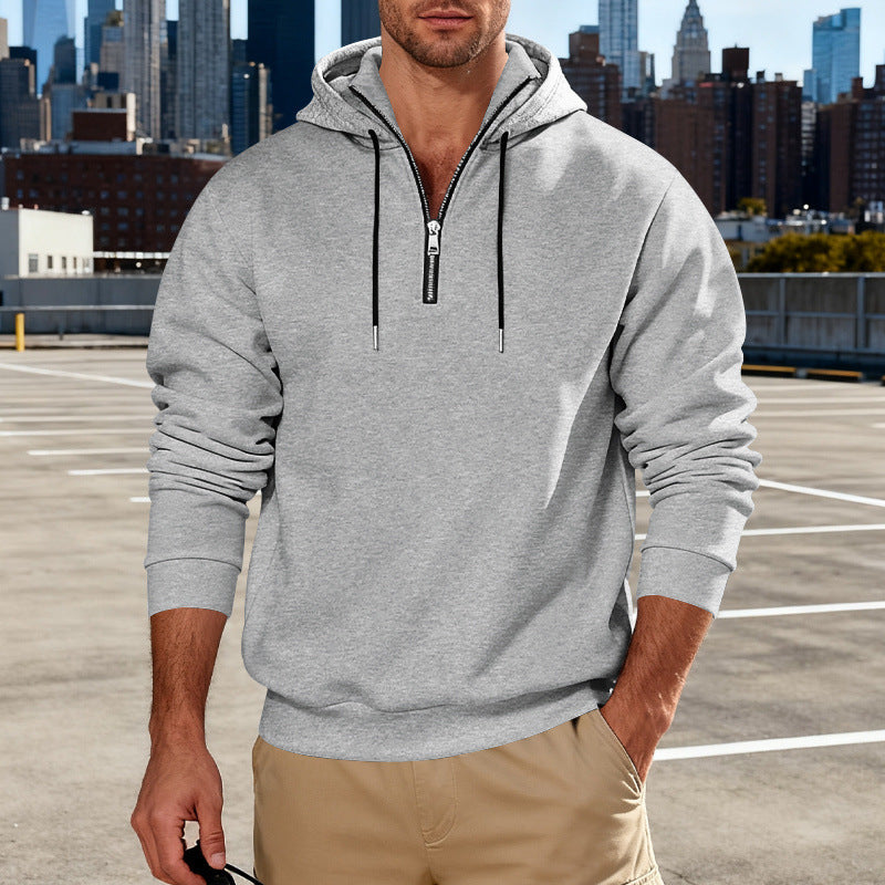 Light-luxury Commuter-style Long-sleeve Hoodie With A Stand-up Collar