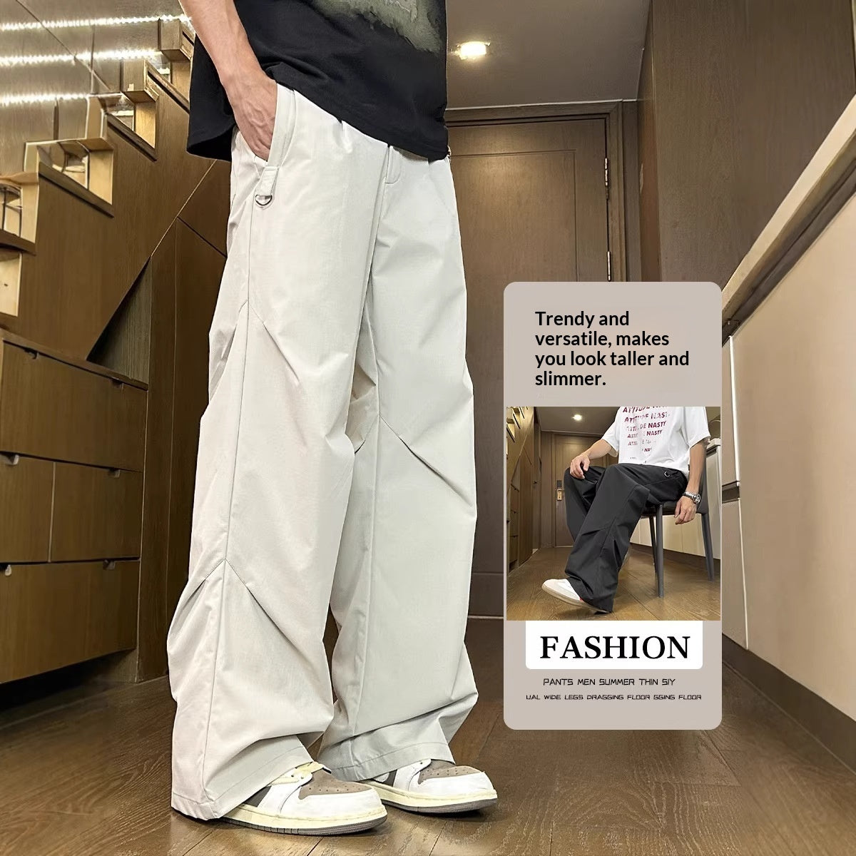 Large-size Straight-leg Casual Trousers For Fall