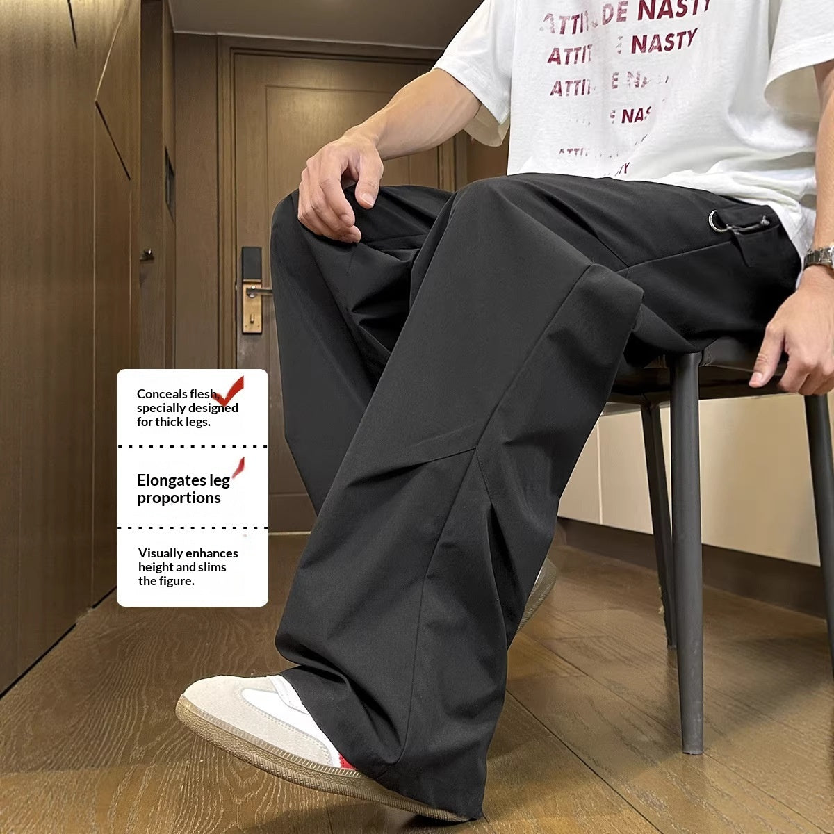 Large-size Straight-leg Casual Trousers For Fall