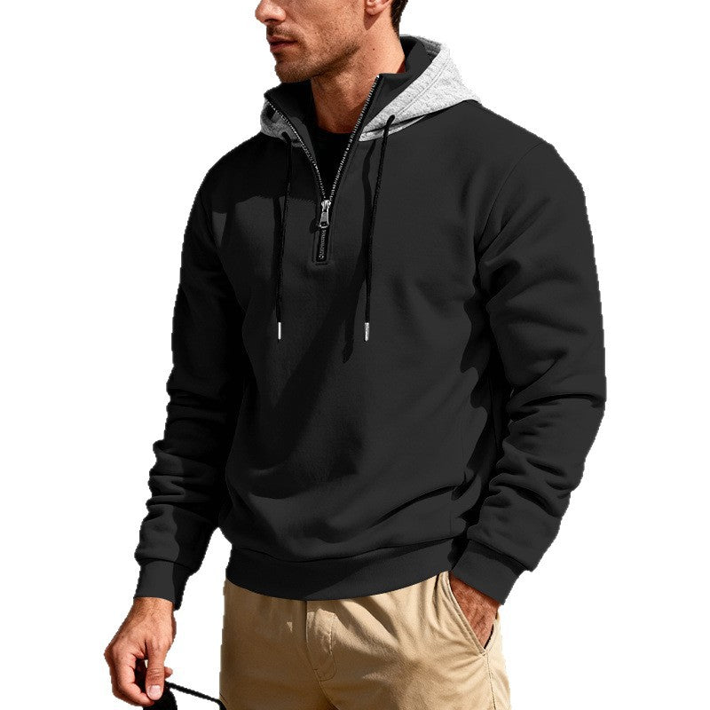 Light-luxury Commuter-style Long-sleeve Hoodie With A Stand-up Collar
